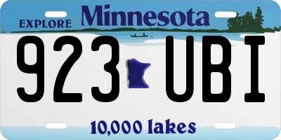 MN license plate 923UBI