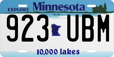 MN license plate 923UBM