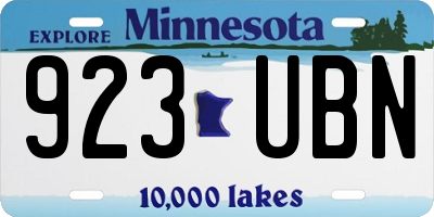 MN license plate 923UBN