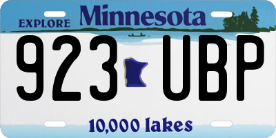 MN license plate 923UBP