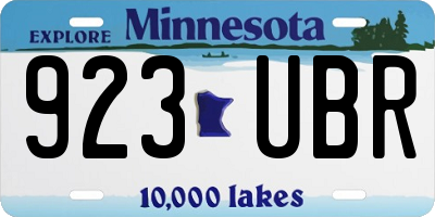 MN license plate 923UBR