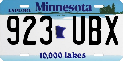 MN license plate 923UBX