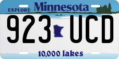 MN license plate 923UCD
