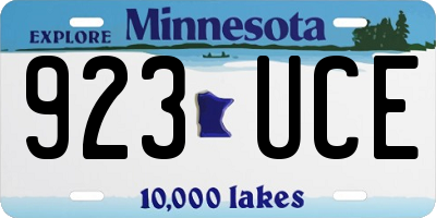 MN license plate 923UCE
