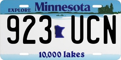 MN license plate 923UCN