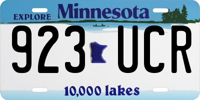 MN license plate 923UCR