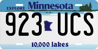 MN license plate 923UCS