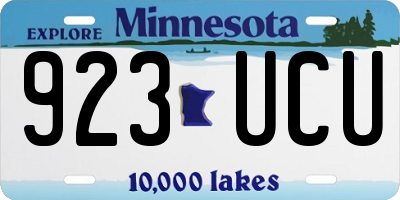 MN license plate 923UCU