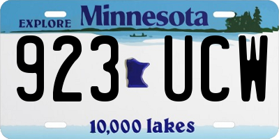 MN license plate 923UCW