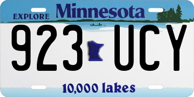 MN license plate 923UCY