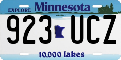 MN license plate 923UCZ