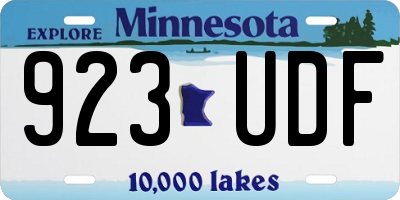 MN license plate 923UDF