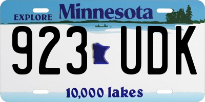 MN license plate 923UDK