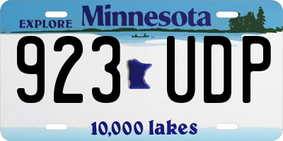 MN license plate 923UDP