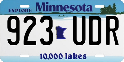 MN license plate 923UDR