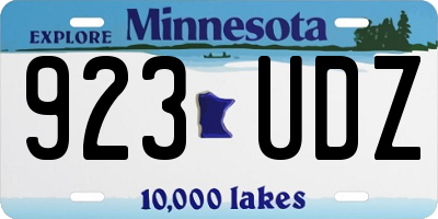 MN license plate 923UDZ
