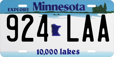 MN license plate 924LAA
