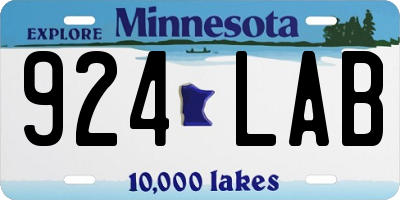 MN license plate 924LAB