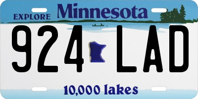 MN license plate 924LAD