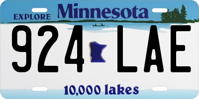 MN license plate 924LAE