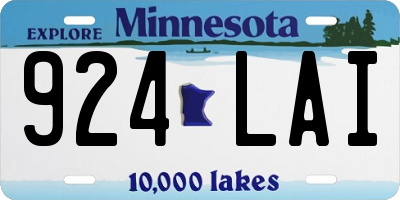 MN license plate 924LAI