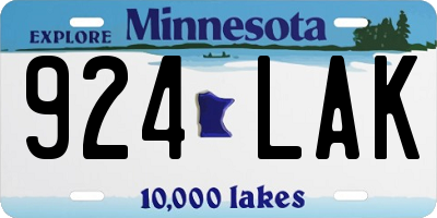 MN license plate 924LAK