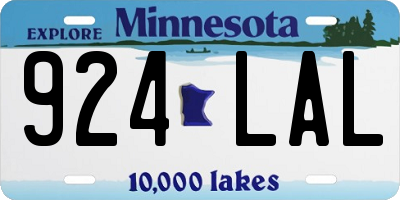 MN license plate 924LAL