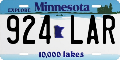 MN license plate 924LAR