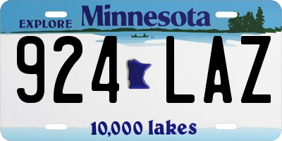 MN license plate 924LAZ