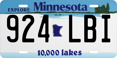 MN license plate 924LBI