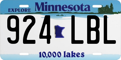MN license plate 924LBL