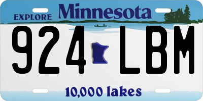 MN license plate 924LBM