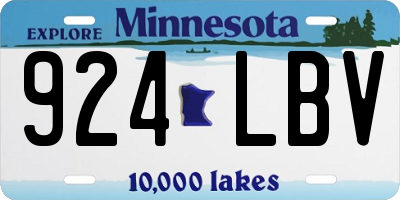 MN license plate 924LBV