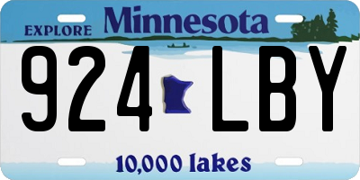 MN license plate 924LBY