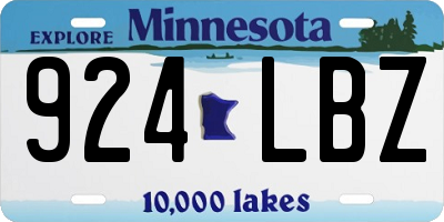 MN license plate 924LBZ