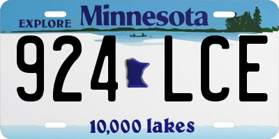 MN license plate 924LCE