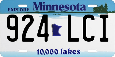 MN license plate 924LCI