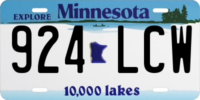MN license plate 924LCW