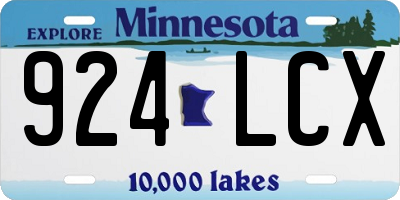 MN license plate 924LCX