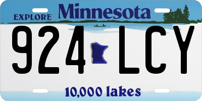 MN license plate 924LCY