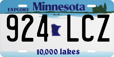 MN license plate 924LCZ