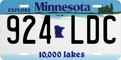 MN license plate 924LDC