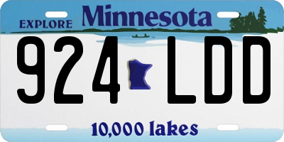 MN license plate 924LDD