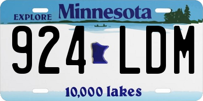 MN license plate 924LDM