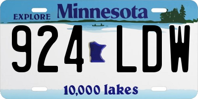 MN license plate 924LDW