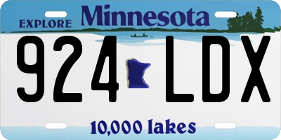 MN license plate 924LDX