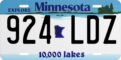 MN license plate 924LDZ