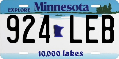 MN license plate 924LEB