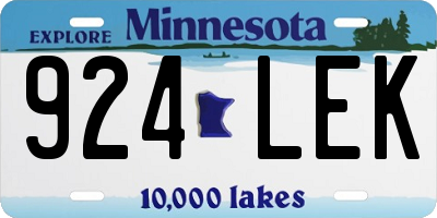 MN license plate 924LEK