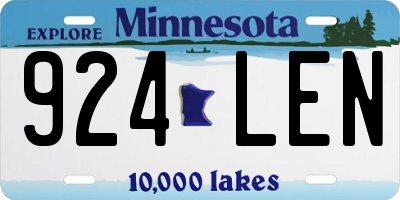 MN license plate 924LEN